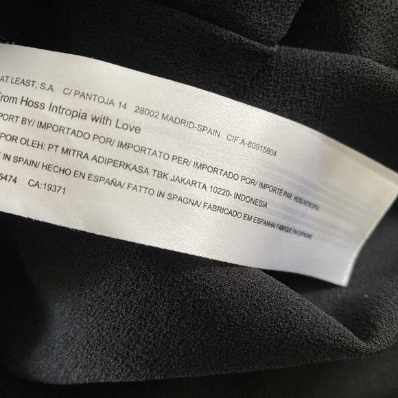 Hoss Intropia Dress Black Mini Sheath Crepe LBD Sleeveless Pockets Back Zip M - Picture 8 of 9